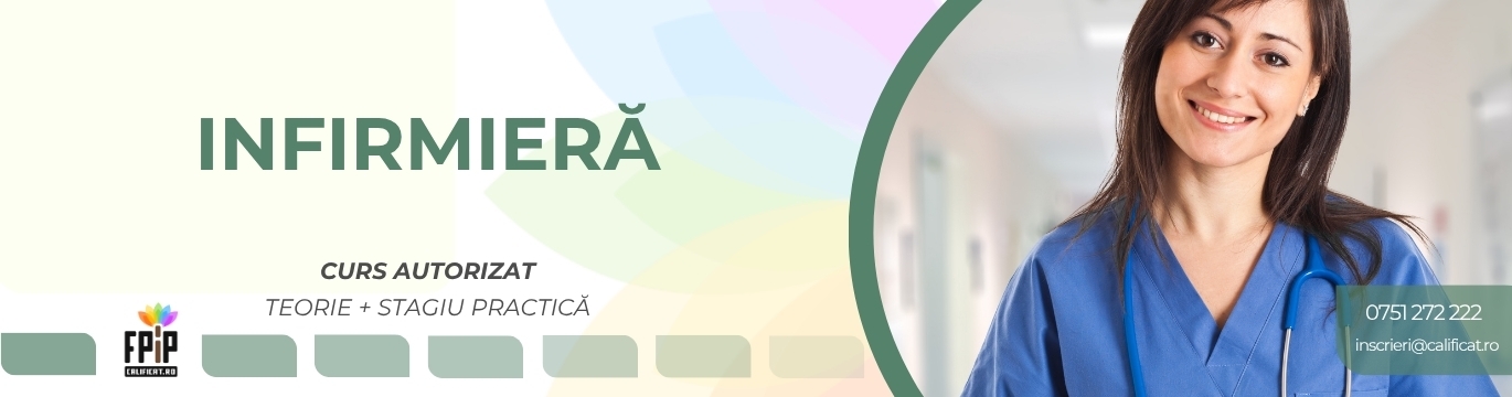 INFIRMIERĂ / Curs Calificare TEORIE + APLICAȚII PRACTICE/Certificat recunoscut