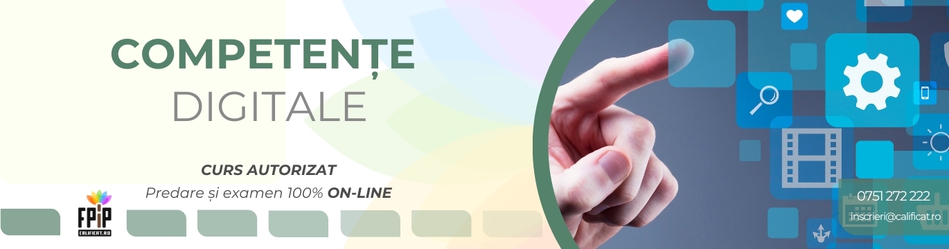 CURS COMPETENŢĂ DIGITALĂ, INCLUSIV DE SIGURANŢĂ PE INTERNET ŞI  SECURITATE CIBERNETICĂ / Curs autorizat 100 % ONLINE/Certificat recunoscut/+Concepte Cheie ale Inteligenței Artificiale  